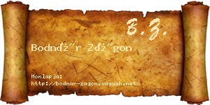 Bodnár Zágon névjegykártya
